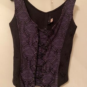 Morbid Threads Purple Brocade Corset